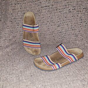BIRKI'S/BIRKENSTOCK-Curacao II Stretch Rainbow Sandal-SZ 7-Excellent